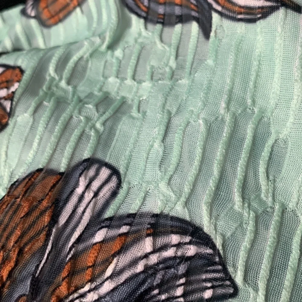 Zara Mint Green and Brown Butterfly Swim Coverup - Picture 7 of 7